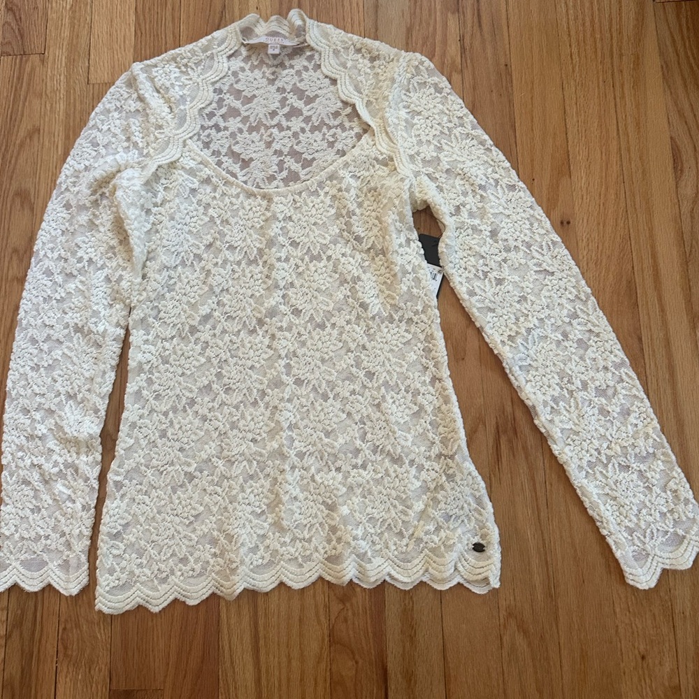 Guess women’s long sleeve lace shirt